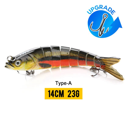 VTAVTA 10/14cm Sinking Wobblers Fishing Lures Jointed Crankbait Swimbait 8 Segment Hard Artificial Bait For Fishing Tackle Lure