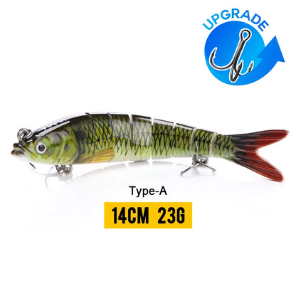 VTAVTA 10/14cm Sinking Wobblers Fishing Lures Jointed Crankbait Swimbait 8 Segment Hard Artificial Bait For Fishing Tackle Lure