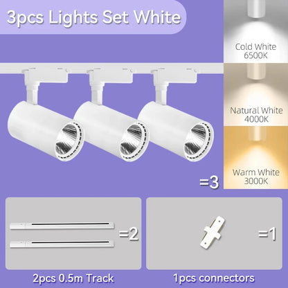 Spot Led Track Light 220V Ceiling Lamp COB Spotlight Rail Lighting Fixture for Home Decor Clothing Store Full Set Track Lights