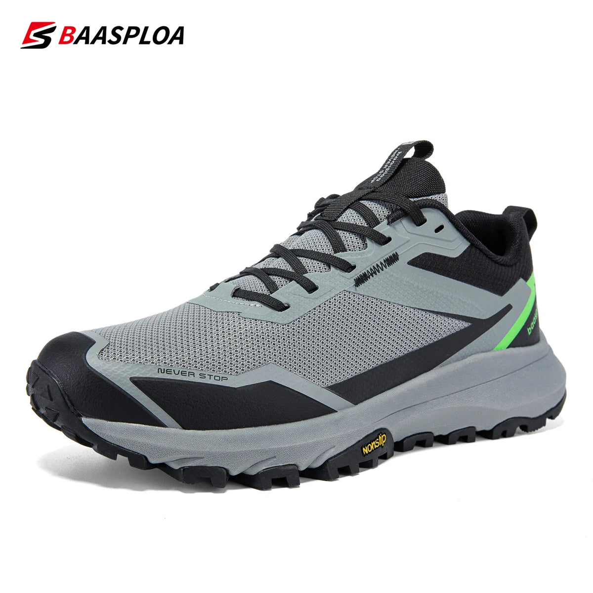 Baasploa Men Hiking Shoes Breathable Outdoor Sneakers for Men Lightweight Male Shoes Non-Slip Wear Resistant Outdoor New Arrival