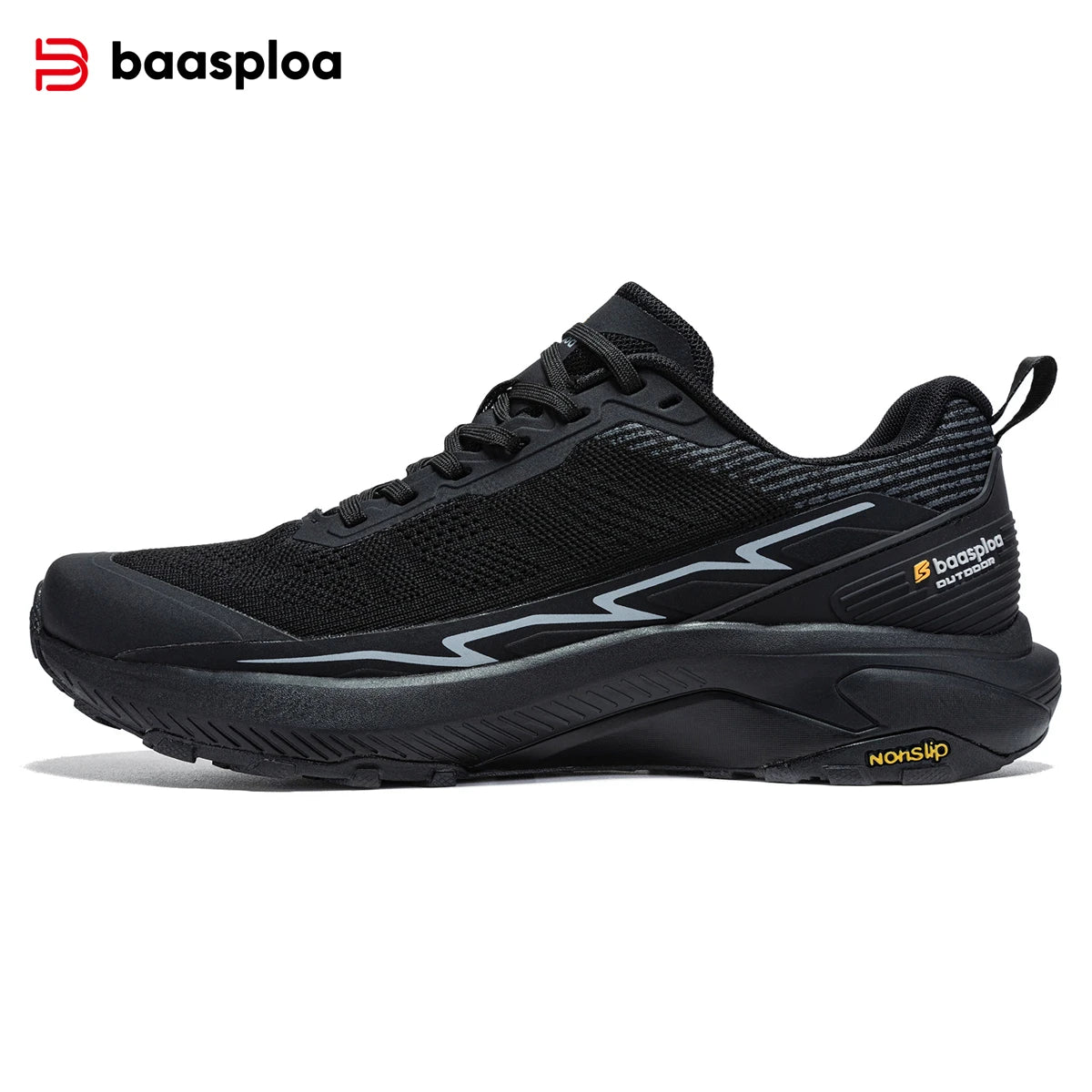 2024 Baasploa Men Hiking Shoes New Mesh Breathable Outdoor Shoes Men Lightweight Comfort Casual Sneakers Non-Slip Wear Resistant