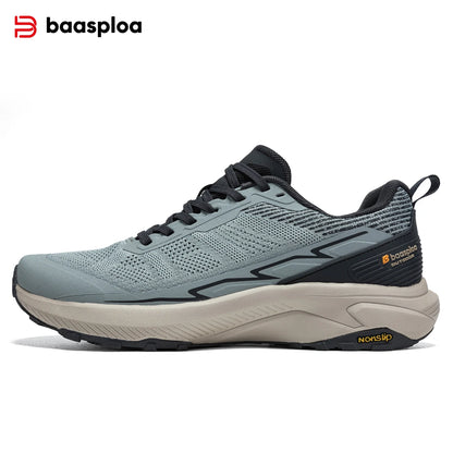 2024 Baasploa Men Hiking Shoes New Mesh Breathable Outdoor Shoes Men Lightweight Comfort Casual Sneakers Non-Slip Wear Resistant