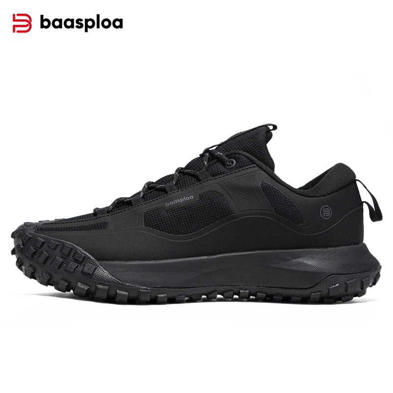 Baasploa New Men Hiking Shoes Anti Splash Water Outdoor Sneakers for Men Comfort Casual Sneakers Male Non-Slip Wear Resistant