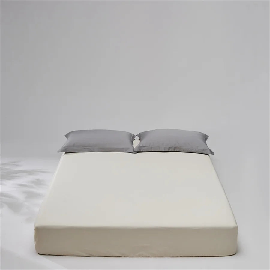 100% Egyptian Cotton Fitted Sheet with Elastic Band Luxury Mattress Cover 1000 Thread Count Soft Bed Linen Solid Color Bedsheet