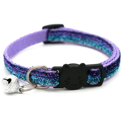 Cat Collar Colors Reflective Breakaway Neck Ring Necklace Bell Pet Products Safety Elastic Adjustable With Soft Material