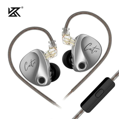 KZ Castor In Ear HiFi Earphone 2DD Dynamic High-end Tunable Balanced Armature Earphones Monitor Headphone Cancelling Earbuds