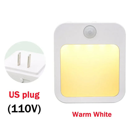 Motion Sensor LED Night Lights EU Plug Dimmable Cabinet Light for Baby Bedside Bedroom Corridor Wireless Night Lamp Lighting