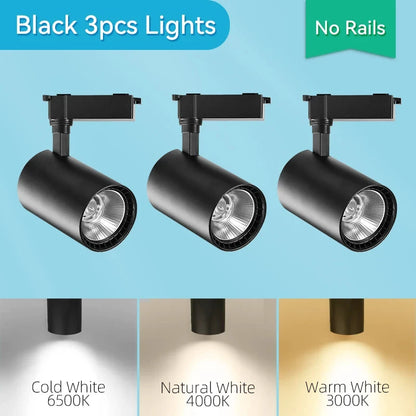 Spot Led Track Light 220V Ceiling Lamp COB Spotlight Rail Lighting Fixture for Home Decor Clothing Store Full Set Track Lights