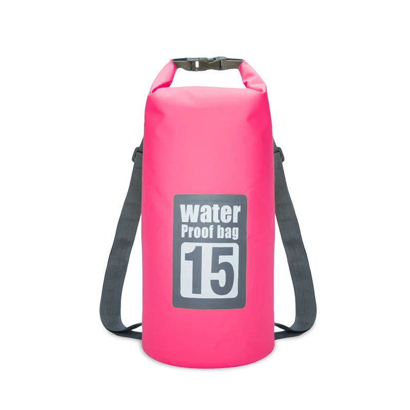 PVC Waterproof Dry Bag 5L/10L/15L/20L/30L Outdoor Diving Foldable Storage Beach Swimming Bag Rafting River Ocean Backpack