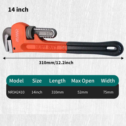 Heavy Duty Straight Pipe Wrench 8/10/12/14/18 Inch Plumbing Installation Pliers Spanner Universal Large Opening Adjustable Clamp