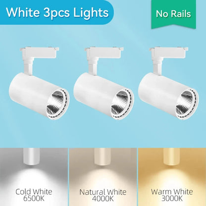 Spot Led Track Light 220V Ceiling Lamp COB Spotlight Rail Lighting Fixture for Home Decor Clothing Store Full Set Track Lights