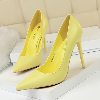 Women 7.5cm 10.5cm High Heels Pumps Lady Wedding Bridal Scarpins Low Heels Plus Size Party Blue Pink Shoes