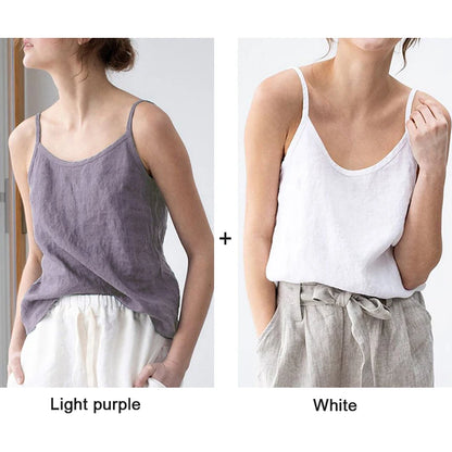 Vintage Cotton Linen Summer Tank Tops Sleeveless Harajuku Basic Female Top For Girls Camisole Women Clothing Femme