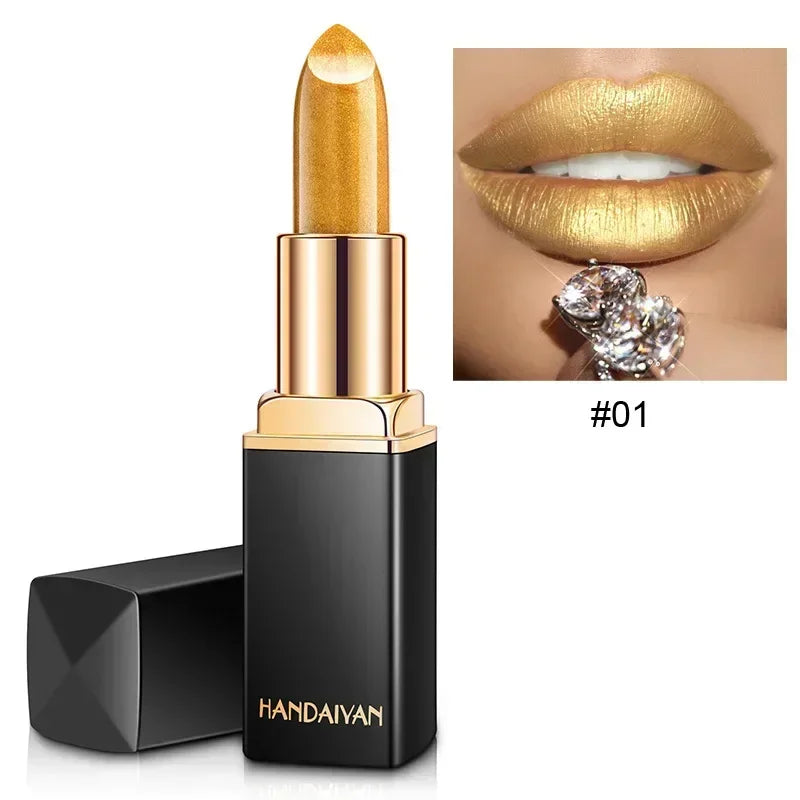 Professional Lips Makeup Waterproof Shimmer Long Lasting Pigment Nude Pink Mermaid Shimmer Lipstick Luxury Makeup Cosmetic