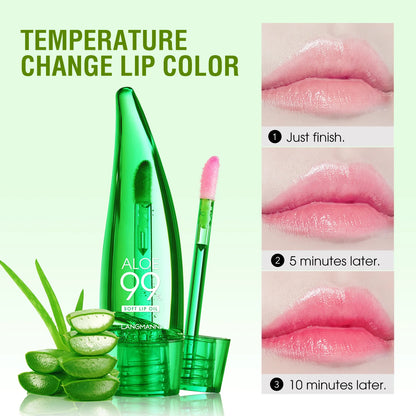 Natural Aloe Lipstick Lip Tint Long Lasting Waterproof Moisturizing Nourish Color Lip Gloss Changeable Color Lip Oil Lip Balm