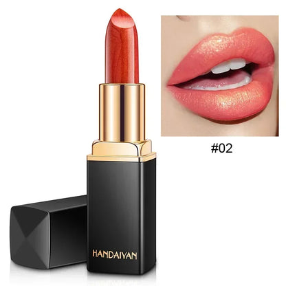 Professional Lips Makeup Waterproof Shimmer Long Lasting Pigment Nude Pink Mermaid Shimmer Lipstick Luxury Makeup Cosmetic