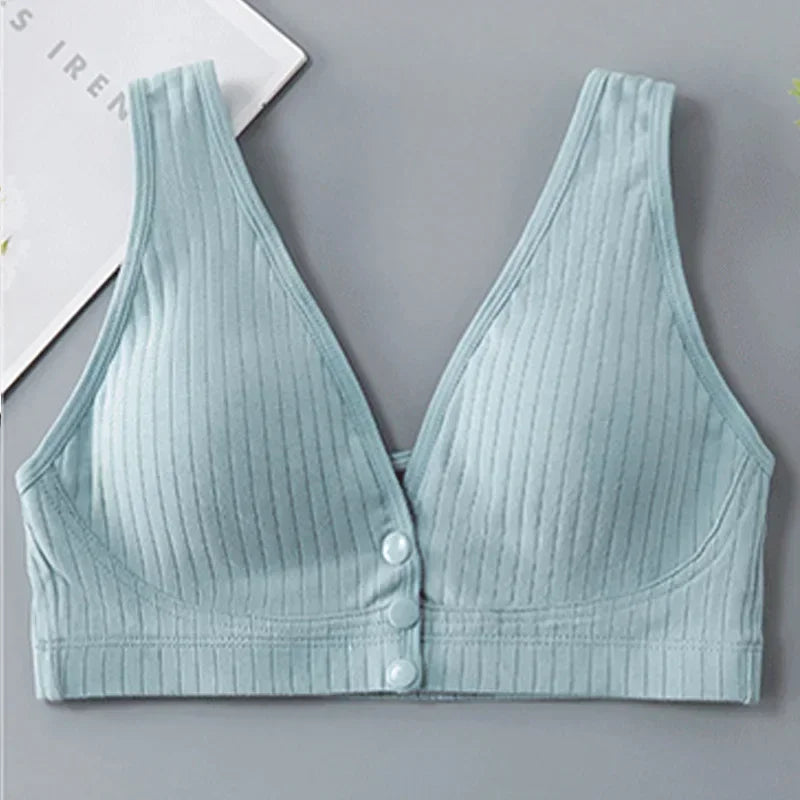 Pure Cotton Nursing Bra Women's Breastfeeding Maternity Underwear Women Pregnancy Plus Size Bralette Gather Crop Top Women