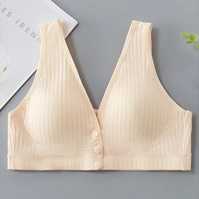 Pure Cotton Nursing Bra Women's Breastfeeding Maternity Underwear Women Pregnancy Plus Size Bralette Gather Crop Top Women