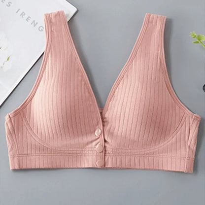 Pure Cotton Nursing Bra Women's Breastfeeding Maternity Underwear Women Pregnancy Plus Size Bralette Gather Crop Top Women