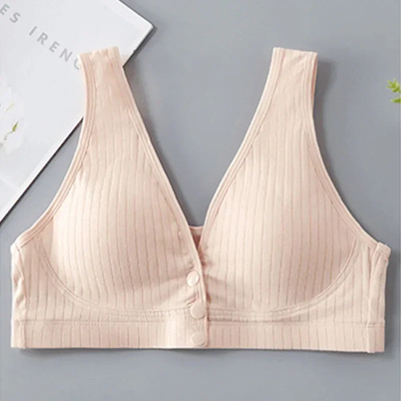 Pure Cotton Nursing Bra Women's Breastfeeding Maternity Underwear Women Pregnancy Plus Size Bralette Gather Crop Top Women