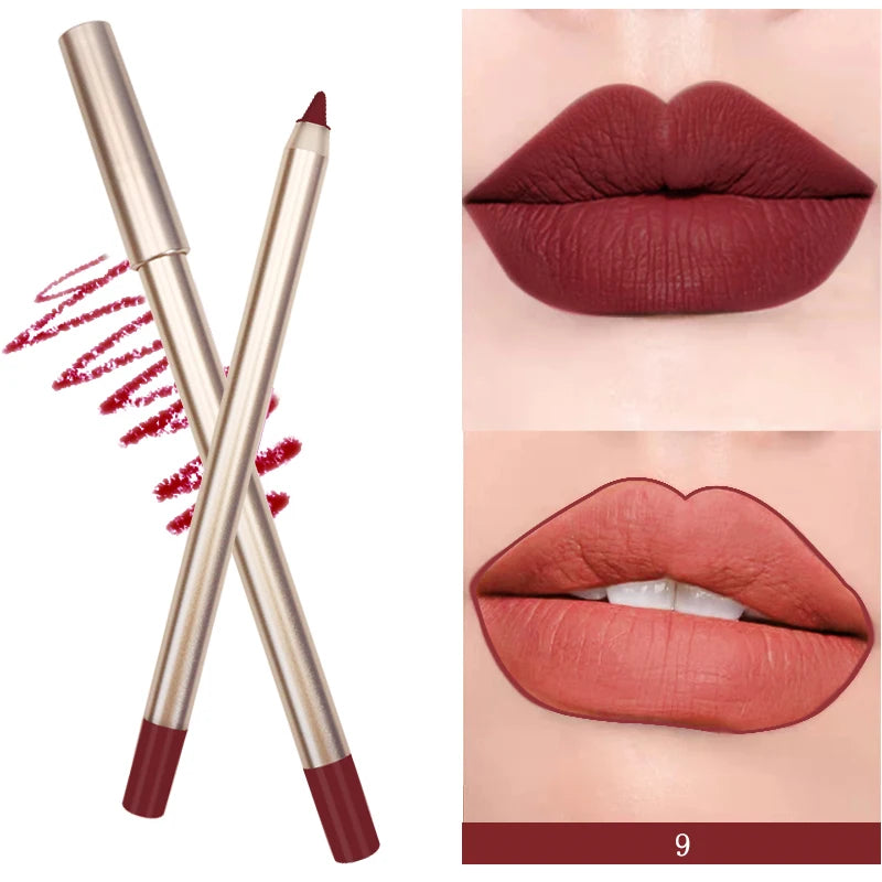 BIVANFE Lip Liner Cruelty Free Vegan Cosmetics Makeup Dark Brown Matte Waterproof Creamy Lipliner