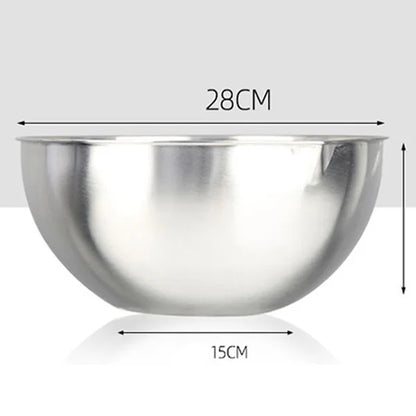 Mixing Bowl Stainless Steel Whisking Bowl for Knead Dough Salad Cooking Baking 1pc