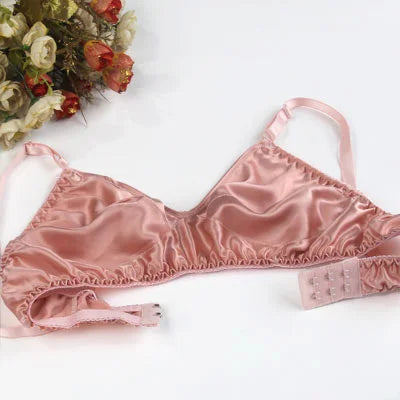 100% Mulberry silk bra Wireless Ultrathin bra double faced silk bra underwear