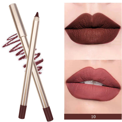 BIVANFE Lip Liner Cruelty Free Vegan Cosmetics Makeup Dark Brown Matte Waterproof Creamy Lipliner