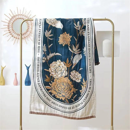 New Nordic 11 Style 80×160CM Bohemian Floral Printing Adult Soft Absorbent Cotton Gauze Beach Bathroom Bath Towel Accessories