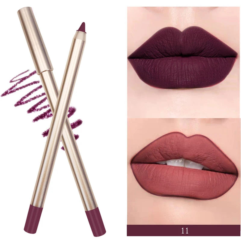 BIVANFE Lip Liner Cruelty Free Vegan Cosmetics Makeup Dark Brown Matte Waterproof Creamy Lipliner