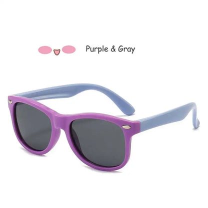 Sunglasses Kids Polarized Children Classic Brand Designer Eyeglasses Rivet TAC TR90 Flexible Safety Frame Shades For Boy Girl