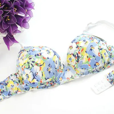 Hot-Selling 100% Mulberry silk bra underwear double faced silk print summer bra