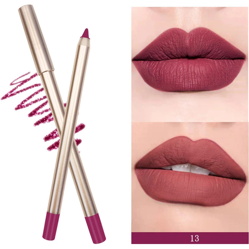 BIVANFE Lip Liner Cruelty Free Vegan Cosmetics Makeup Dark Brown Matte Waterproof Creamy Lipliner