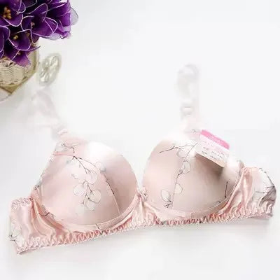 Hot-Selling 100% Mulberry silk bra underwear double faced silk print summer bra