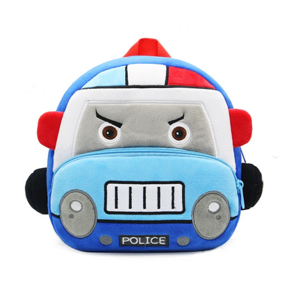 Stereo cartoon car backpack boy girl 2-4 years old kindergarten school bag kids backpack plush backpack