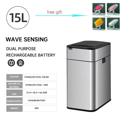 New Intelligent Induction Trash Can Home With Lid Toilet Kitchen Smart Large Capacity Living Room Automatic Packing Trash Bin