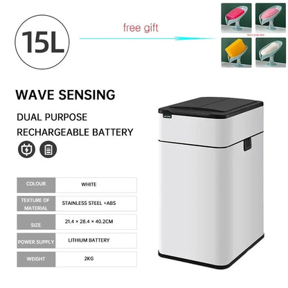 New Intelligent Induction Trash Can Home With Lid Toilet Kitchen Smart Large Capacity Living Room Automatic Packing Trash Bin