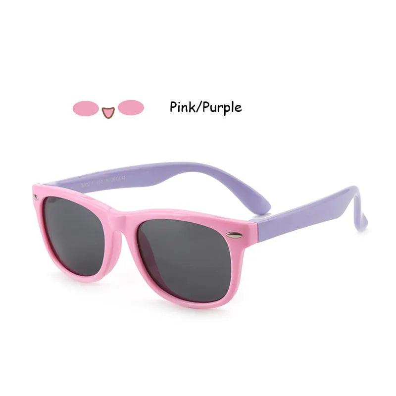 Sunglasses Kids Polarized Children Classic Brand Designer Eyeglasses Rivet TAC TR90 Flexible Safety Frame Shades For Boy Girl