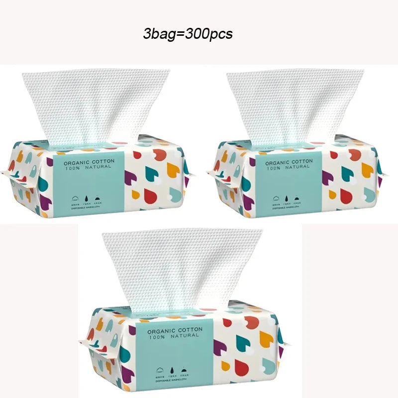 Face Towel 100% Cotton Thickened Disposable Soft Fabric Travel Cleansing Dry Wet Makeup Remover Reusable