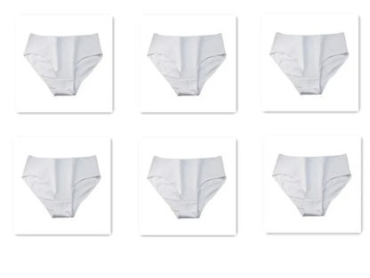 6PCS/Lot Cotton Seamless Panties Women High Waist Briefs Underwear Comfort Intimates Female Underpants Solid Color Pantys M-2XL