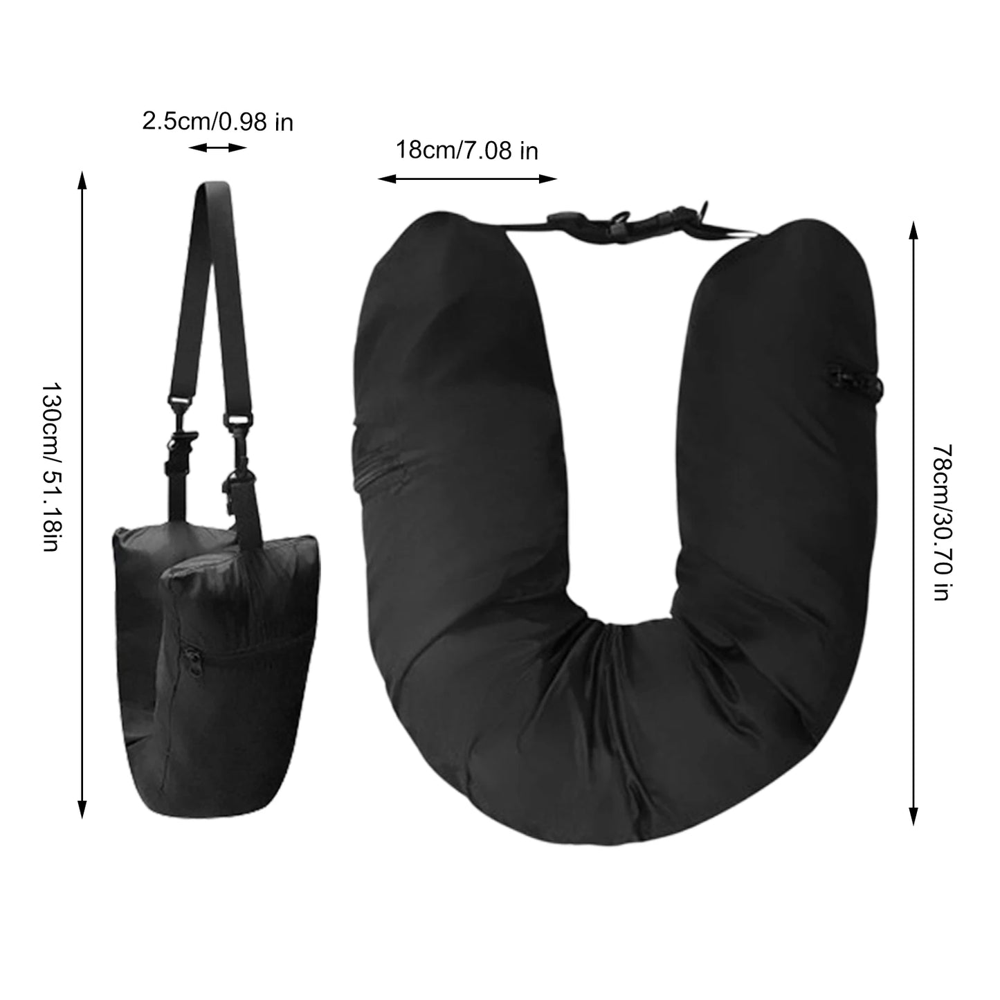 U-shaped Pillow That You Stuff With Clothes Portable Outdoor Travel Storage Bag Pillow Car Headrest Household Travel Neck Pillow