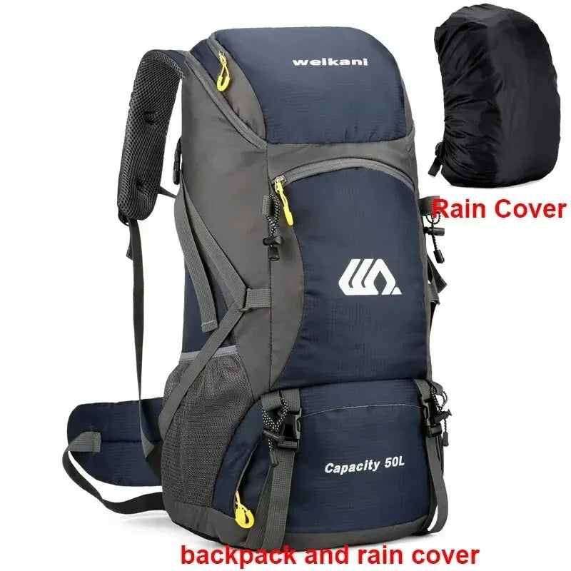 50L Travel Backpack Camping Bag For Men Large Hiking Bag Tourist Rucksack Waterproof Outdoor Sports Climbing Mountaineering Bag