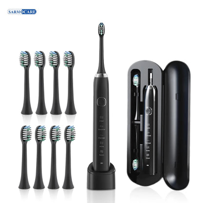 Smart Sonic Electric Toothbrush Ultrasound IPX7 Rechargeable Tooth Brush 5 Mode Smart Time Whitener Teethbrush Sarmocare S100