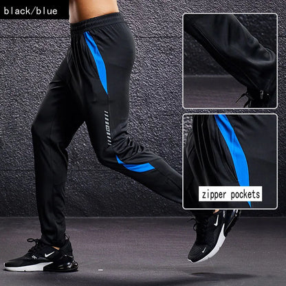 Men Sport Pants Running Pants With Zipper Pockets Soccer Training Jogging Sports Trousers Fitness Football Leggings Sweatpants