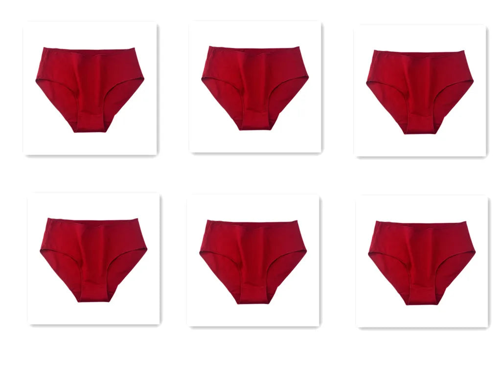 6PCS/Lot Cotton Seamless Panties Women High Waist Briefs Underwear Comfort Intimates Female Underpants Solid Color Pantys M-2XL