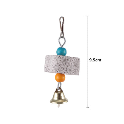 Stone Mineral for Ornament Parrot Pet Supplies Bird Cage Toy Grinding Stone Flower Shape Chew Bite Hang Style Parakeet Toy 1Pc