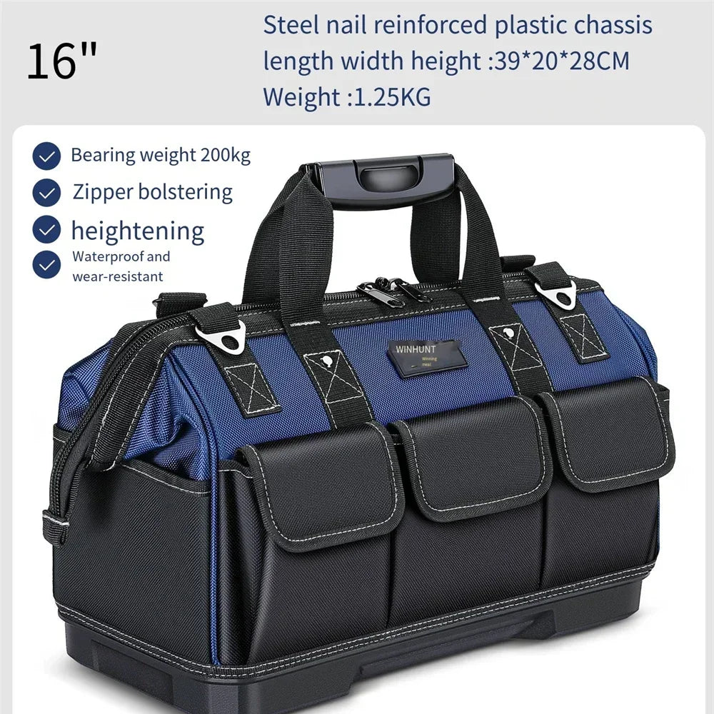 Large Electrician Tool Bag Organizer Heavy Duty Tool Pouch Bag Waterproof Anti-Fall Storage Bag with Multi Pockets Pochete