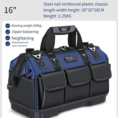 Large Electrician Tool Bag Organizer Heavy Duty Tool Pouch Bag Waterproof Anti-Fall Storage Bag with Multi Pockets Pochete