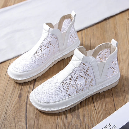 New Women's Breathable Mesh Summer Shoes Lace Walking Shallow New Solid Non Slip Casual Shoes 35-40 HOT