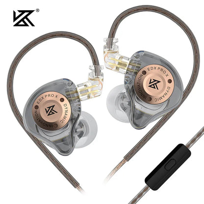 KZ EDX PRO X IEM Earphones Dynamic Drive HiFi Deep Bass Sound Earbud Sport Music Noise Cancelling Headset with Detachable Cable